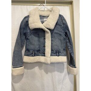 Celebrity Pink Women's Sherpa Trimmed Jean Jacket Size XS 100% Cotton NEW